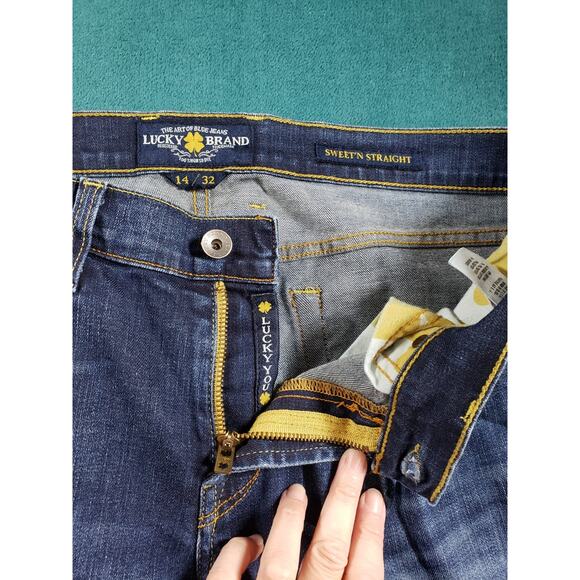 Lucky Brand Jeans Size 14 Womens Blue Stretch Pant Mid Rise Sweet and Straight - Picture 5 of 13